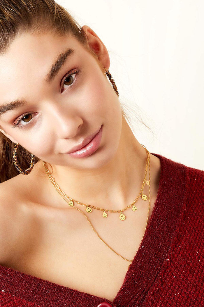 Elegant Stainless Steel Pendant Necklace - Silver & Gold