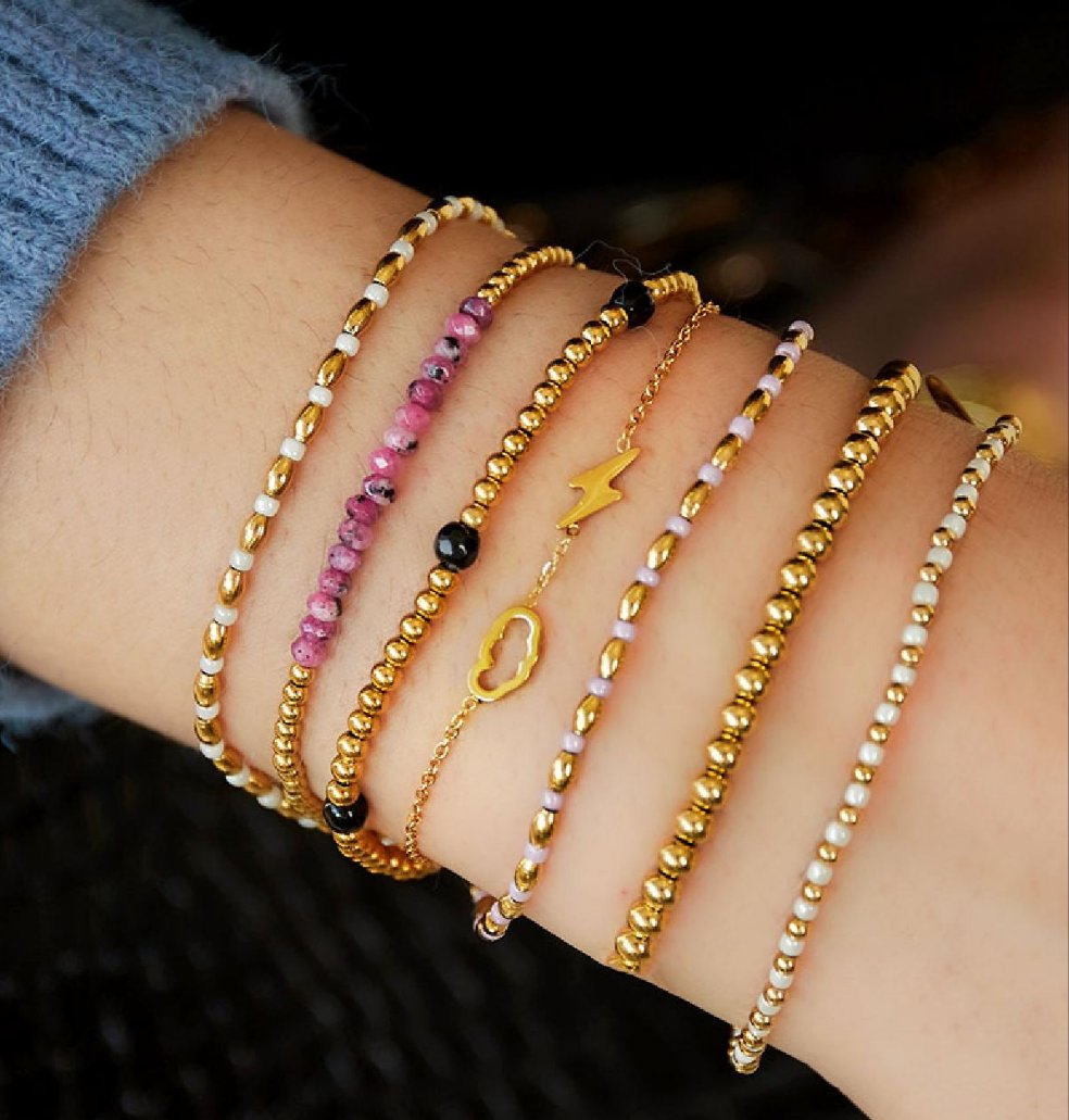 Armband Wolk Bliksem Goudkleurig - Roestvrij Staal