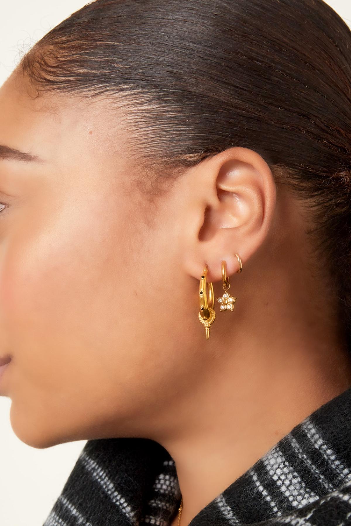 Oorbellen Hanger Bloem Gems - Roestvrij Staal