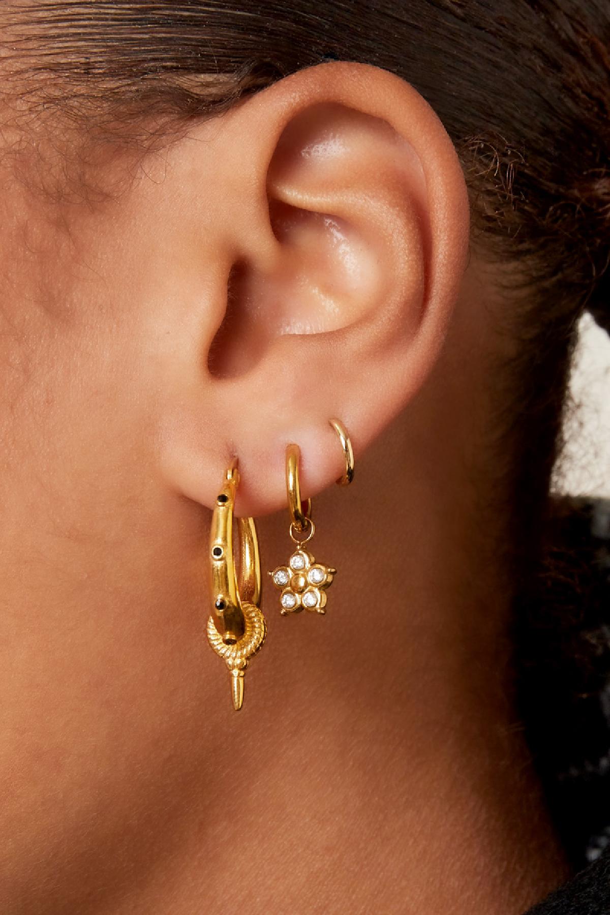 Oorbellen Hanger Bloem Gems - Roestvrij Staal