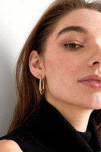 Stylish Statement Hoop Earrings in Silver & Gold