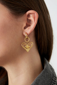 Elegant Statement Drop Earrings in Silver & Gold