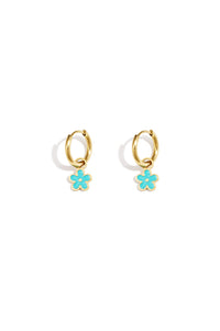 Roestvrijstalen kleurrijke bloemenoorbellen Stainless Steel