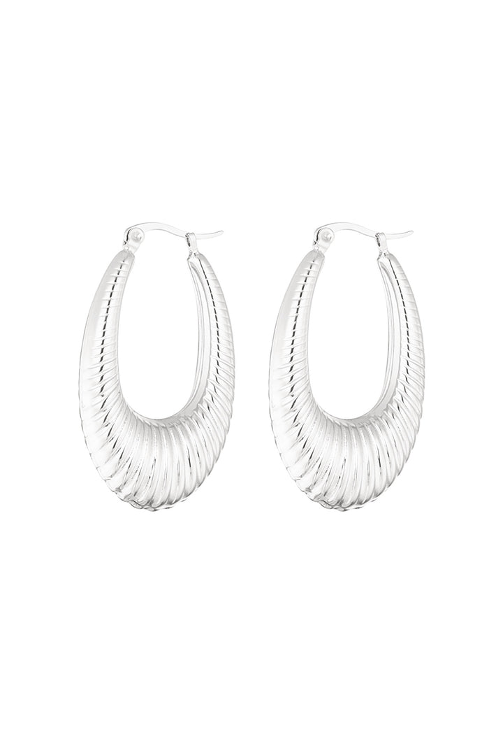 Stylish Statement Hoop Earrings in Silver & Gold