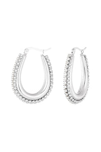 Stylish Statement Hoop Earrings in Silver and Gold