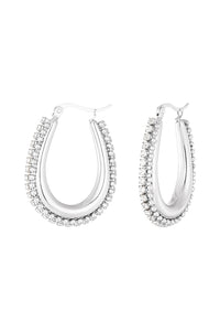 Stylish Statement Hoop Earrings in Silver and Gold