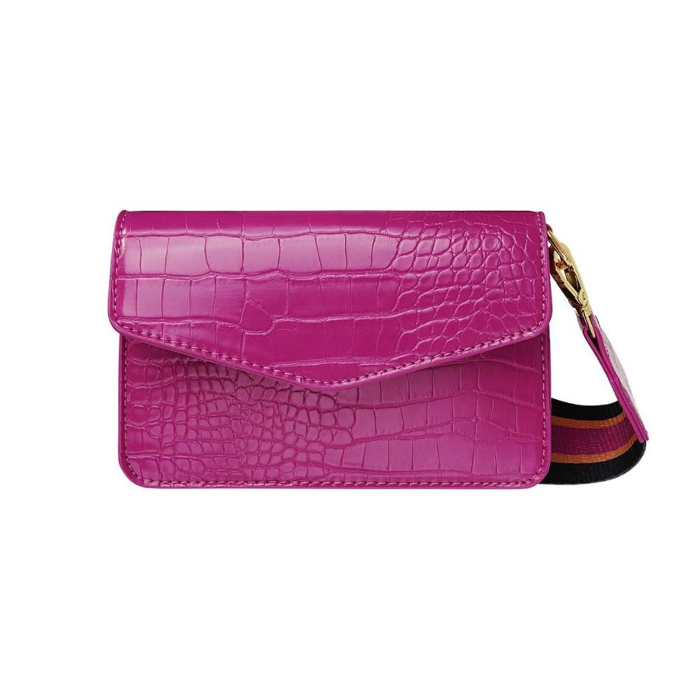 Bolso Croco con asa ancha Rosa