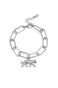 Schakelarmband met panterbedel