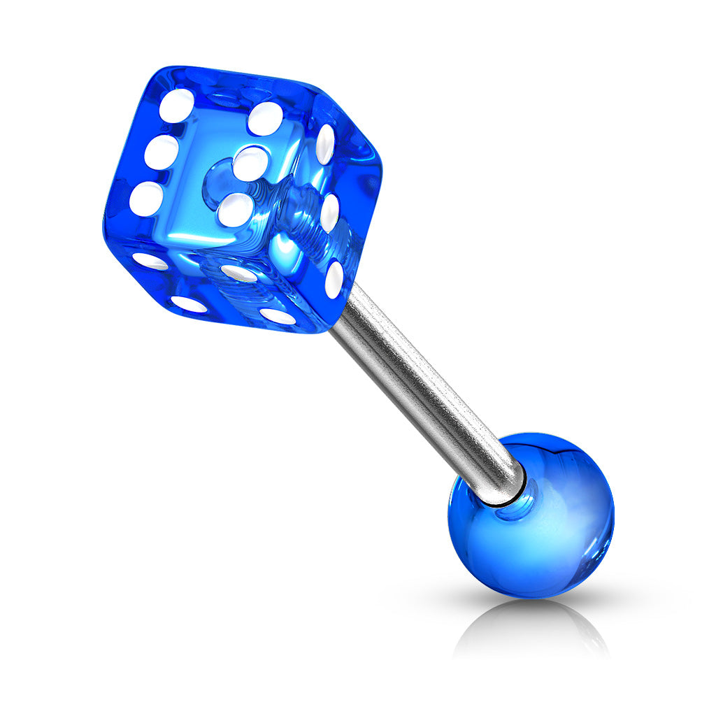 Dados acrílicos con barra azul
