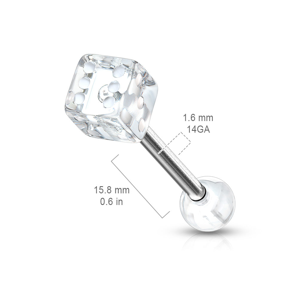 Dados acrílicos con barra morados