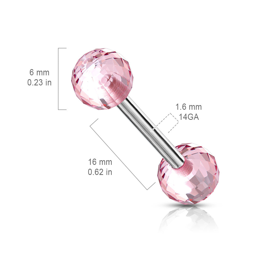 Barra de corte de diamante rosa - Acero quirúrgico y acrílico