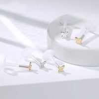 Labret met 14kt witgouden vlinder op BioFlex – geschikt voor oorpiercing. Collectiefoto.