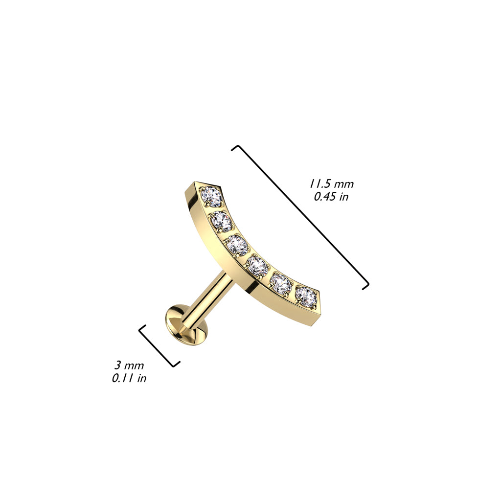 Labret Arco Liso Zirconia Color Dorado