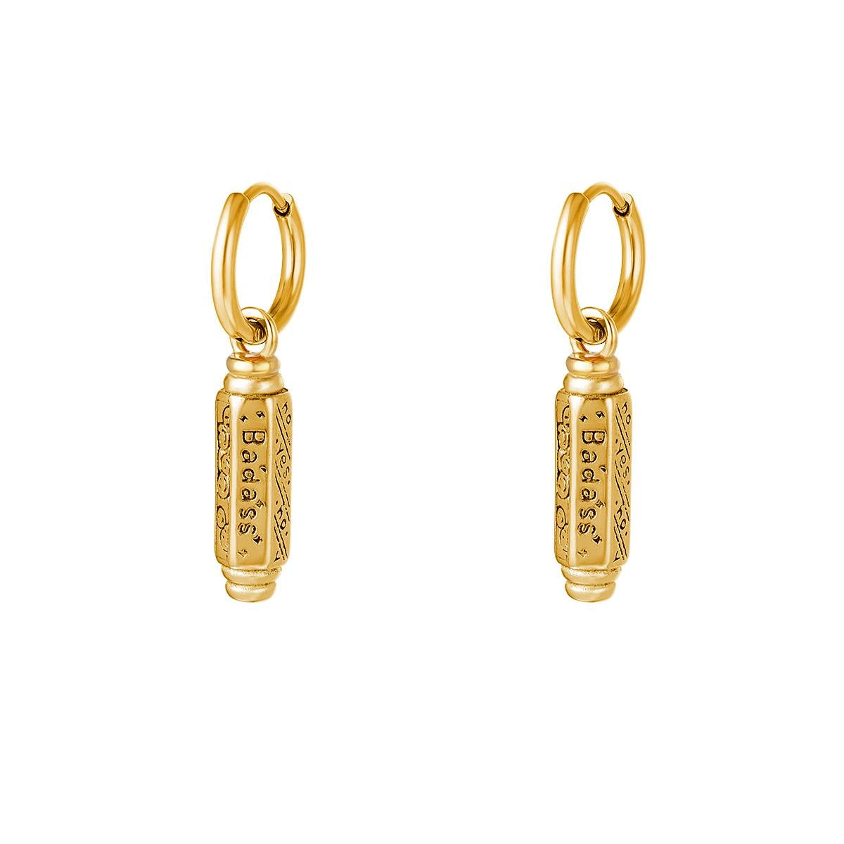 Pendientes de oro Badass