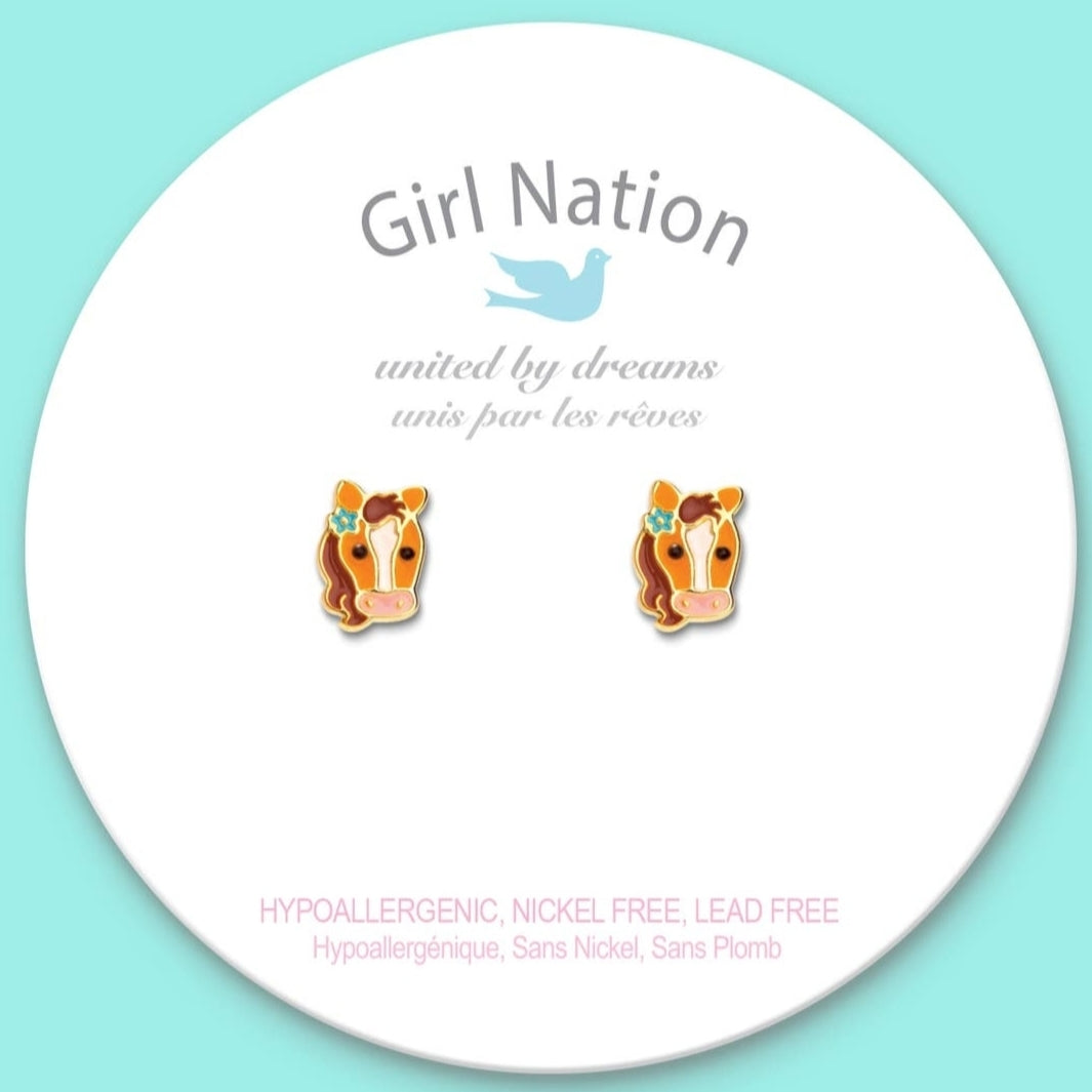 Pendientes Niños Caballo Niña Nación Hipoalergénicos