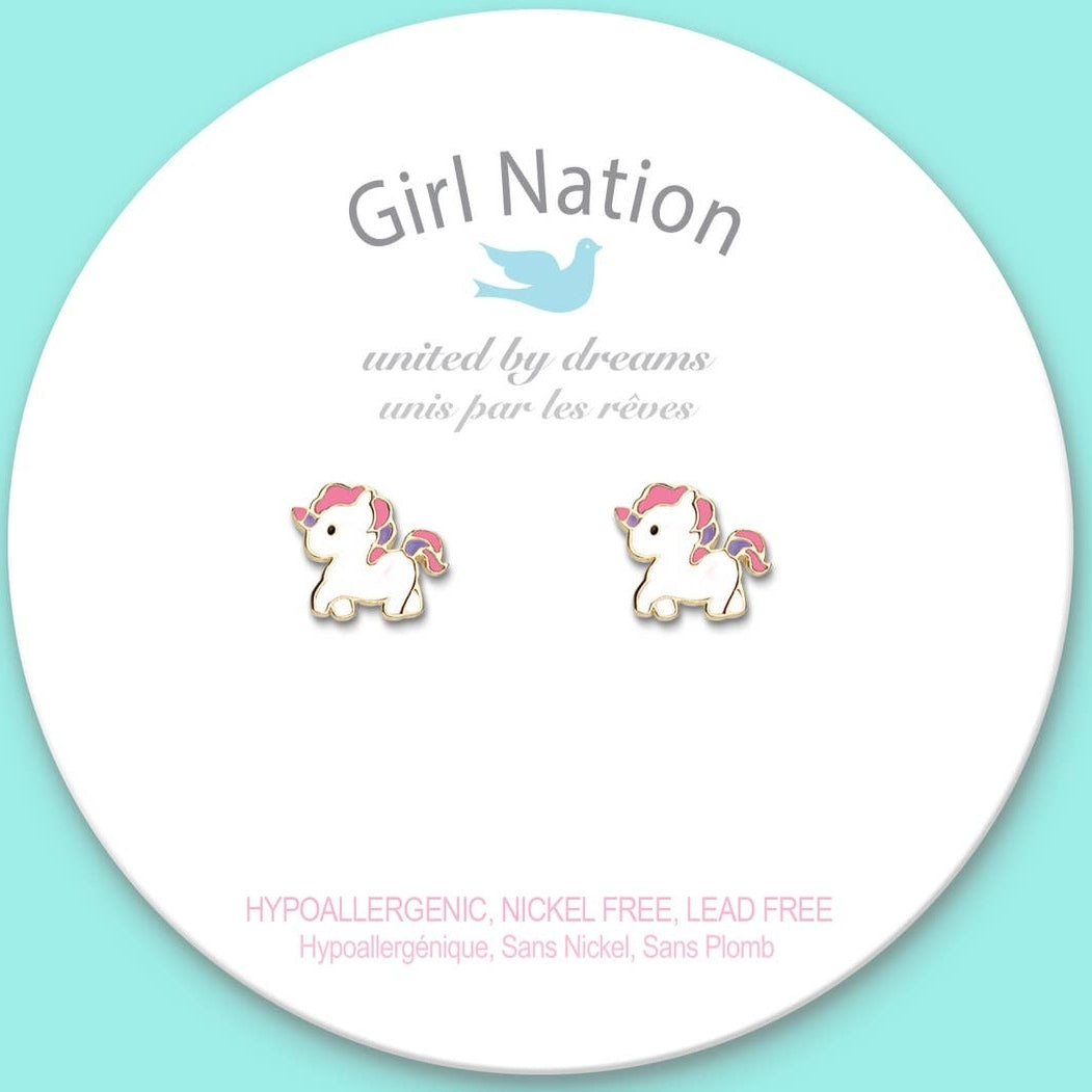 Pendientes Niños Unicornio Mágico Niña Nación Hipoalergénicos