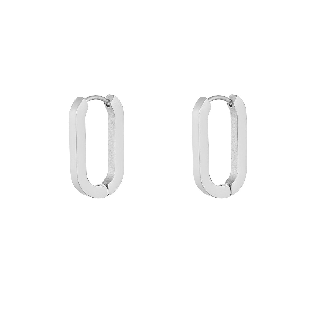 Pendientes Básicos Ovalados Medianos Color Plata