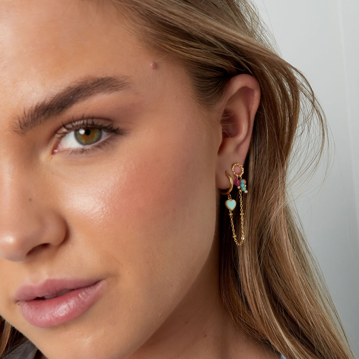 Pendiente individual Summer Love Blue - Acero inoxidable