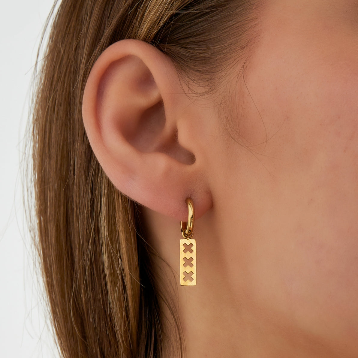 Oorbellen Triple X Zilverkleurig - Stainless Steel