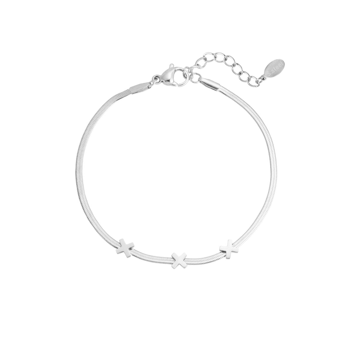 Armband Drie Kruisjes Zilverkleurig