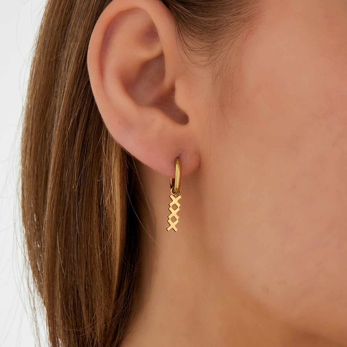 Pendientes de cruz de Ámsterdam dorados - Acero inoxidable