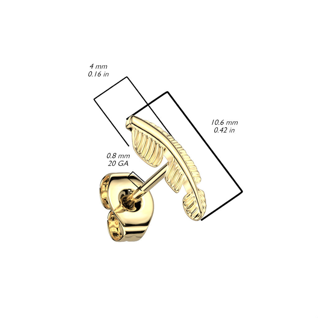 Pendientes Pluma Color Plata - Titanio