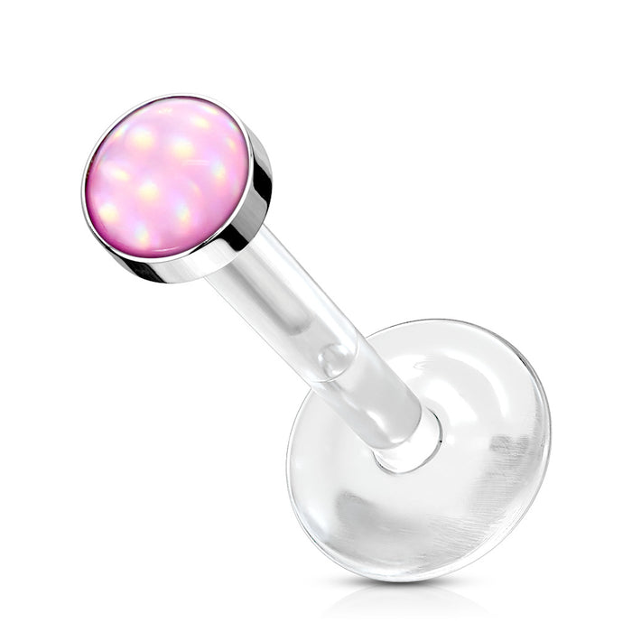  Roze disc labret – BioFlex – zacht materiaal, geschikt voor lip of helix
