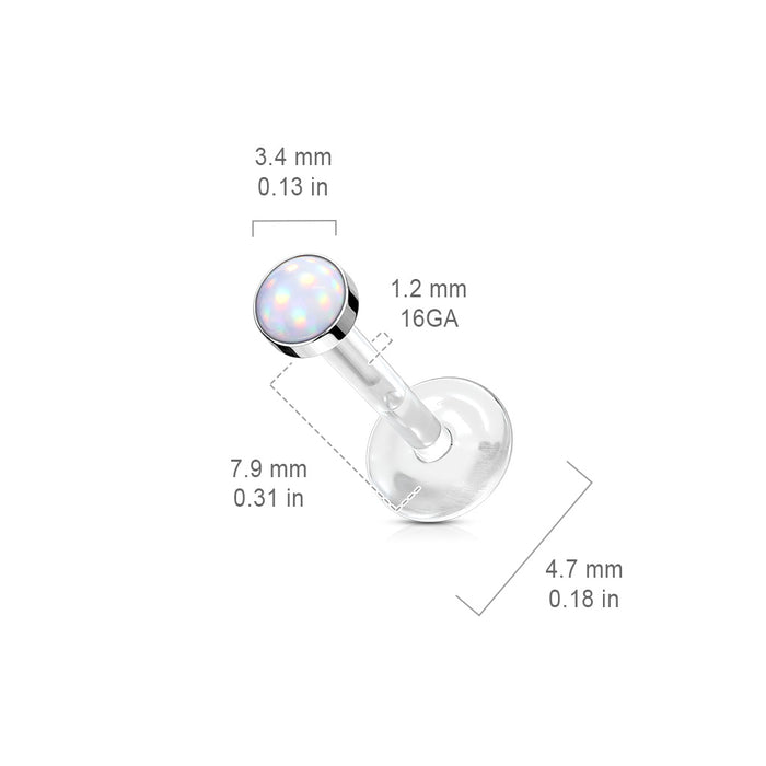 Labret met roze disc – maatvoering 7.9 mm BioFlex staaf – lichtgewicht en buigzaam