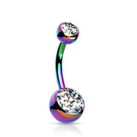 Navelpiercing Regenboog - Chirurgisch Staal 