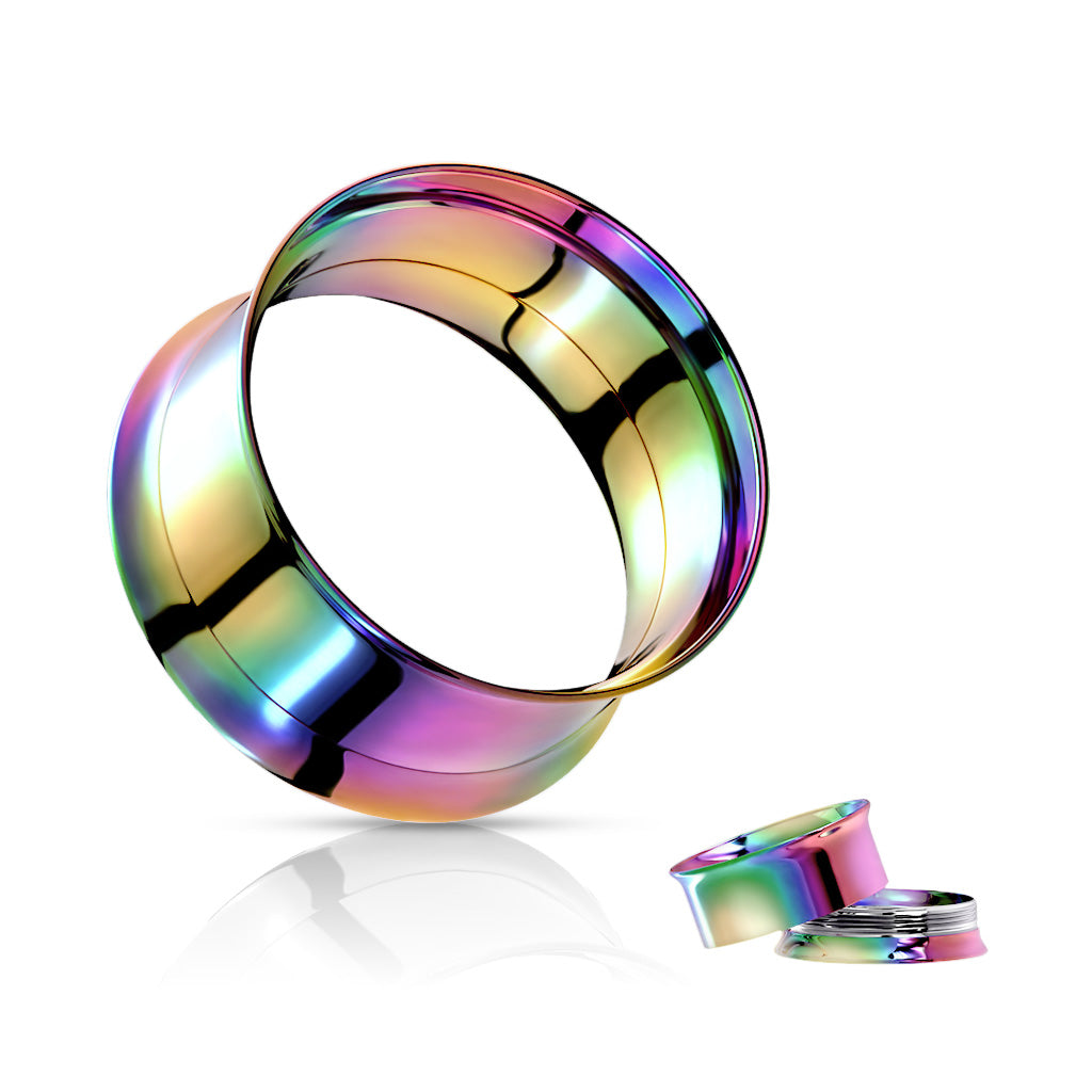 Túnel de doble acampanado con tornillo multicolor – Acero quirúrgico