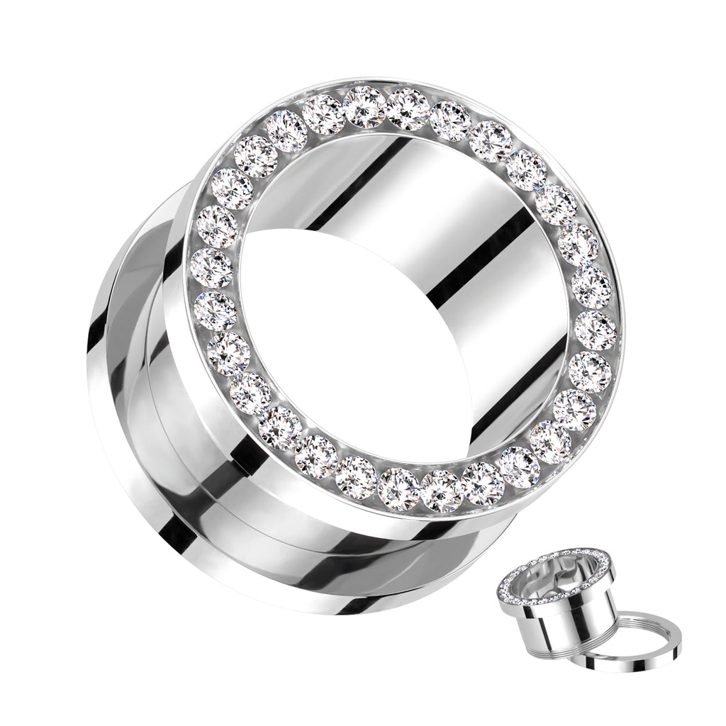 Túnel de cierre de circonita color plata – Acero quirúrgico