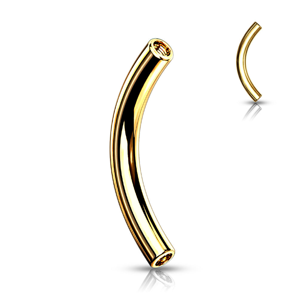 Los Staafje Curved Barbell Inwendig Schroefdraad PVD Goudkleurig – Chirurgisch Staal