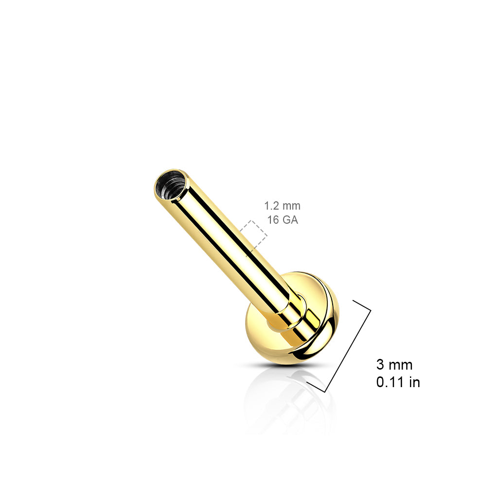 Barra para labio rosca interna de 1,2 mm Base 3 - Titanio