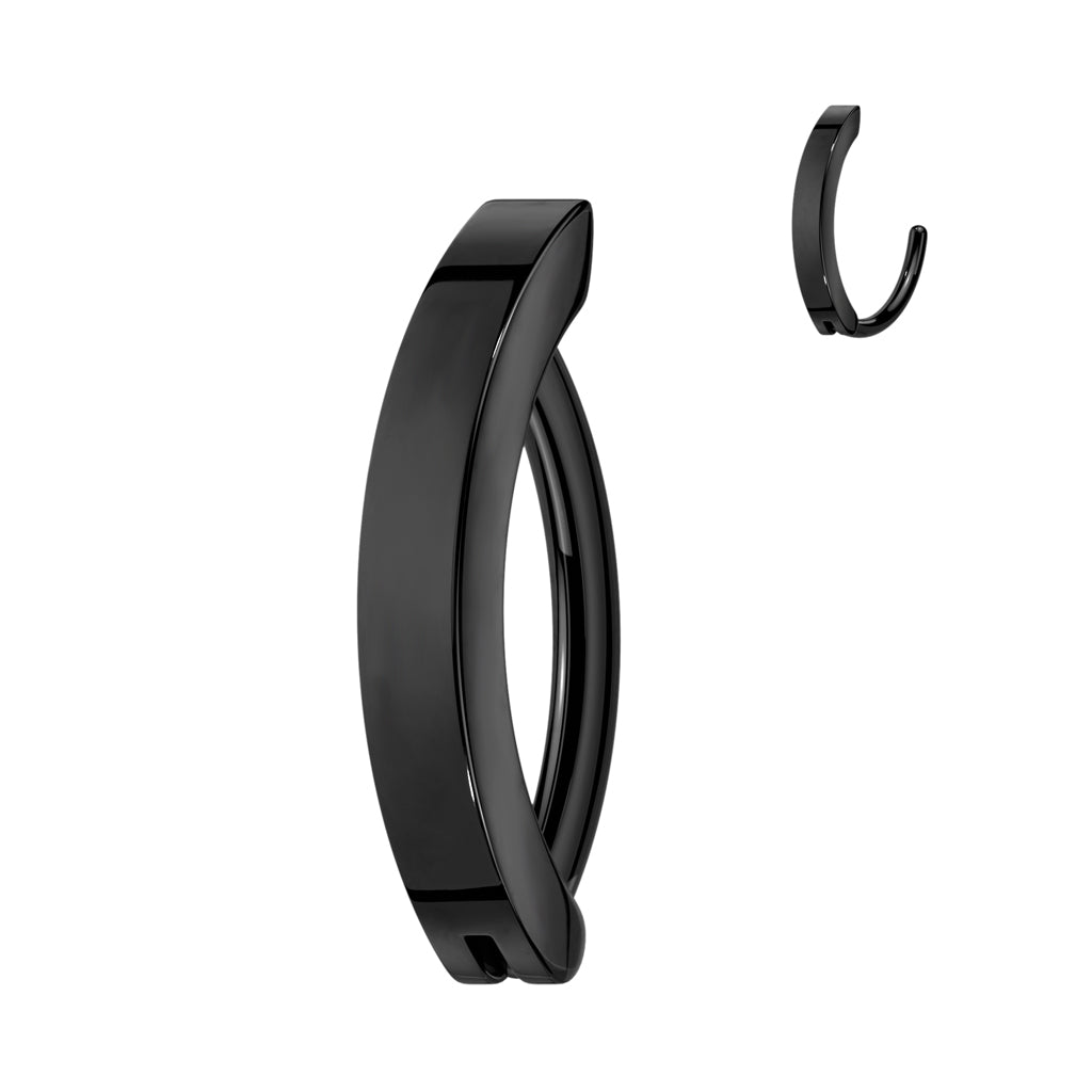 Piercing para ombligo con cierre de clic PVD negro – Acero quirúrgico