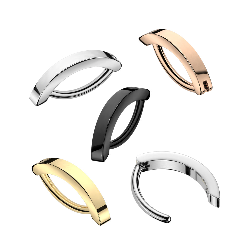 Piercing para ombligo con cierre de clic PVD oro rosa – acero quirúrgico