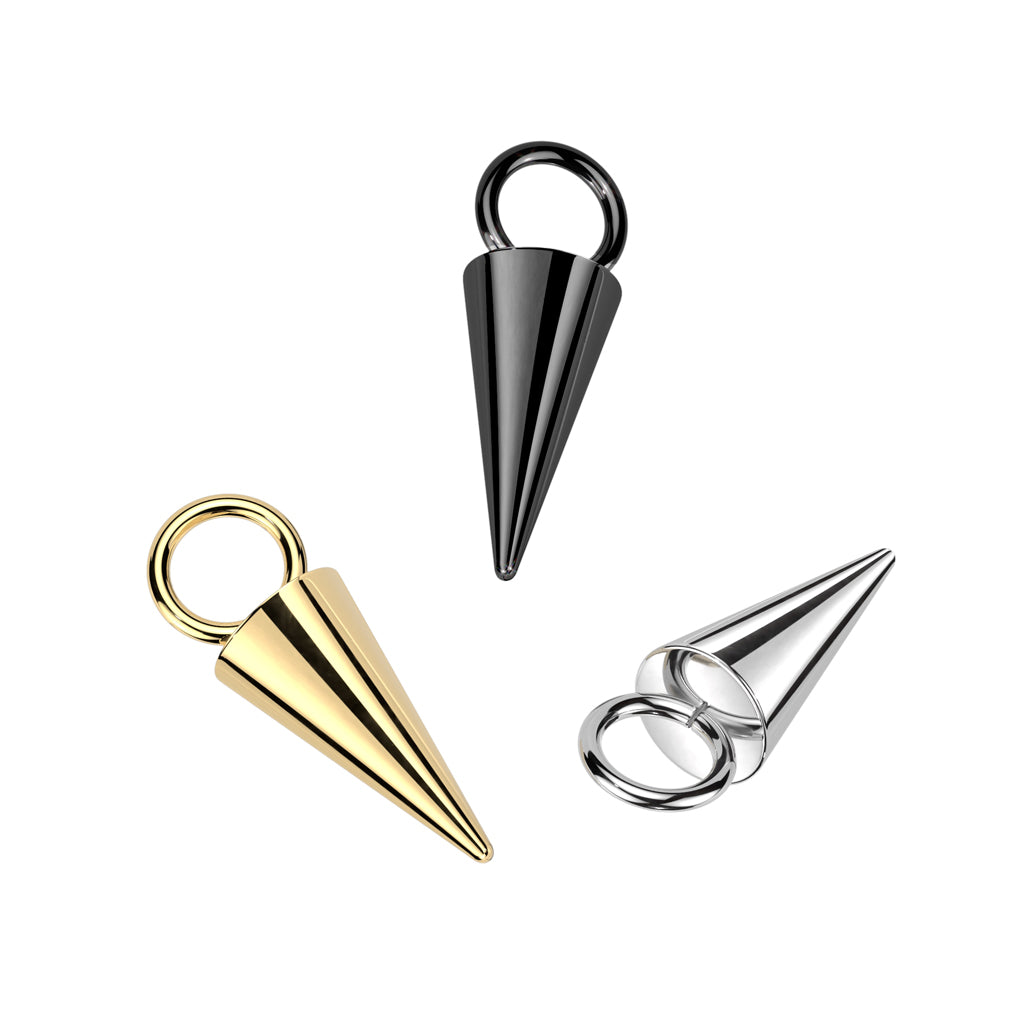Bedel Piercing of Oorbel Spike Cone Zwart - Titanium