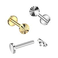 Carrousel labret in helix – elegant, licht speels en verfijnd accent in goud- en zilverkleurig titanium