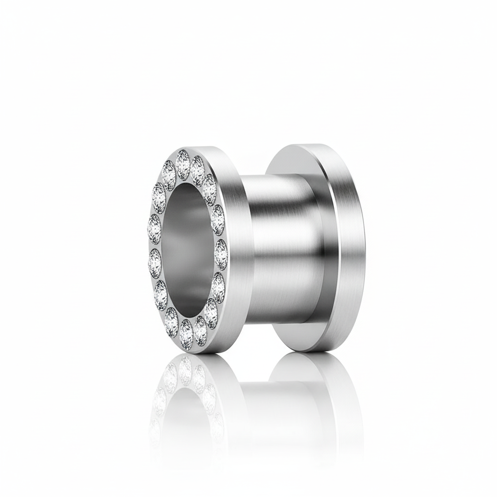 Tunnel Spread Zirconia Zilverkleurig Chirurgisch Staal