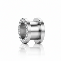 Tunnel Spread Zirconia Zilverkleurig Chirurgisch Staal