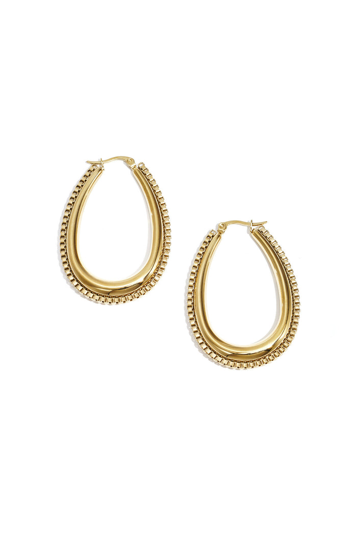 Stylish Stainless Steel Hoop Earrings - Silver & Gold