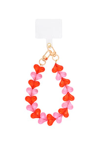 Vibrant Acrylic Heart Phone Chain for Everyday Style