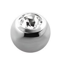 Labret met clear kristallen baltop – zilverkleurig chirurgisch staal