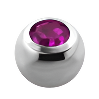 Labret met fuchsia kristallen baltop – zilverkleurig chirurgisch staal
