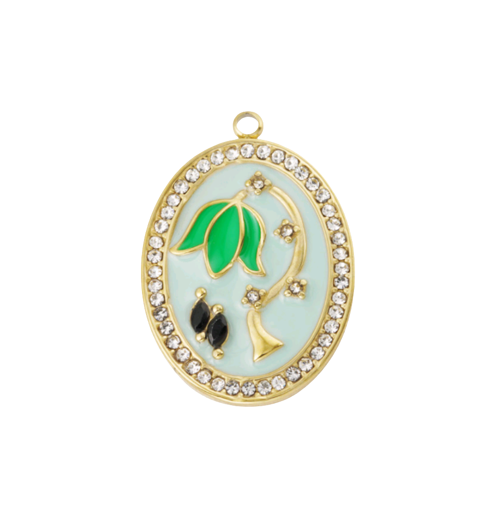 Pendiente o collar con dije de marco vintage - Acero inoxidable