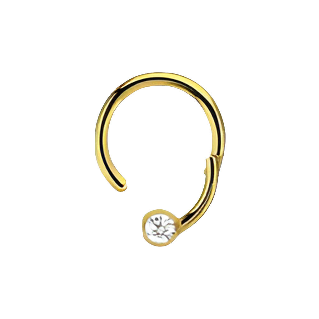 Anillo Z Click con circonitas pequeñas color plata - Acero quirúrgico