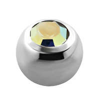 Labret met ABclear kristallen baltop – zilverkleurig chirurgisch staal