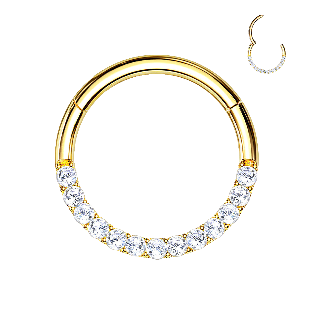 Klikring Zirconia 14 Karaat Goud - 1.2mm