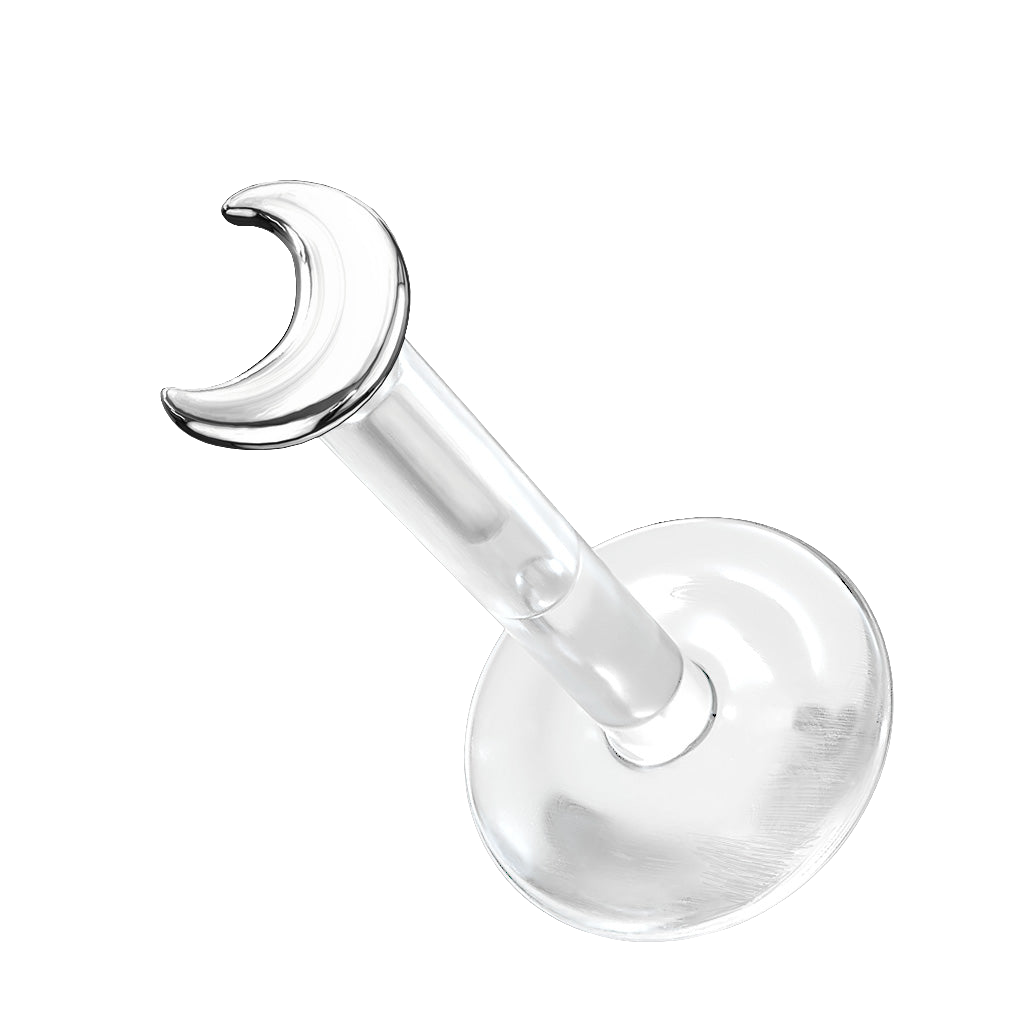  Bioflex labret met 14kt witgouden maan