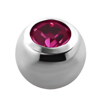 Labret met roze kristallen baltop – zilverkleurig chirurgisch staal