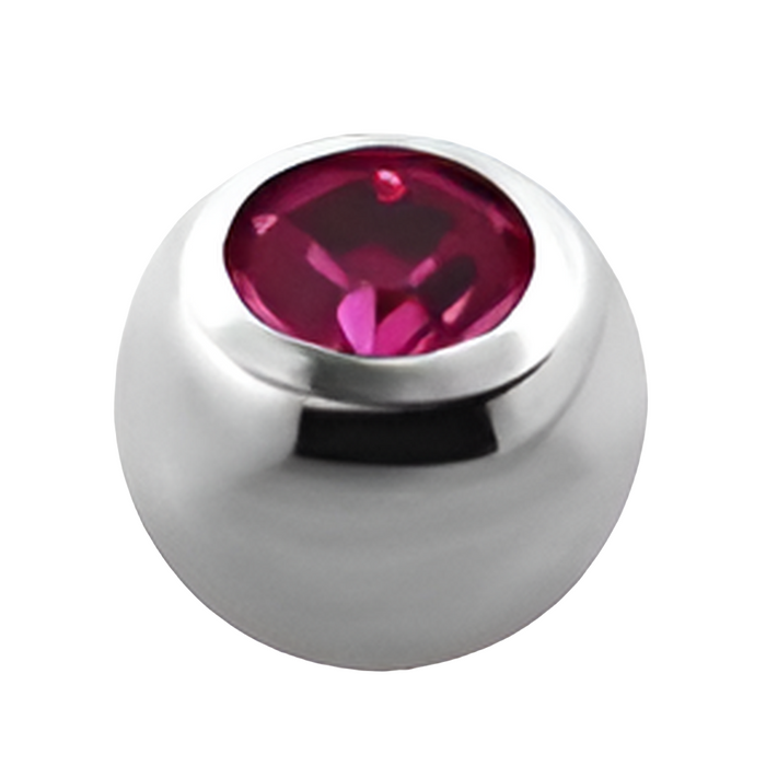 Labret met roze kristallen baltop – zilverkleurig chirurgisch staal